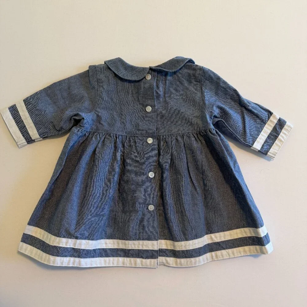 BABY GAP Blue Chambray Denim 2-Pc Outfit Dress Newborn 3-6 Mos